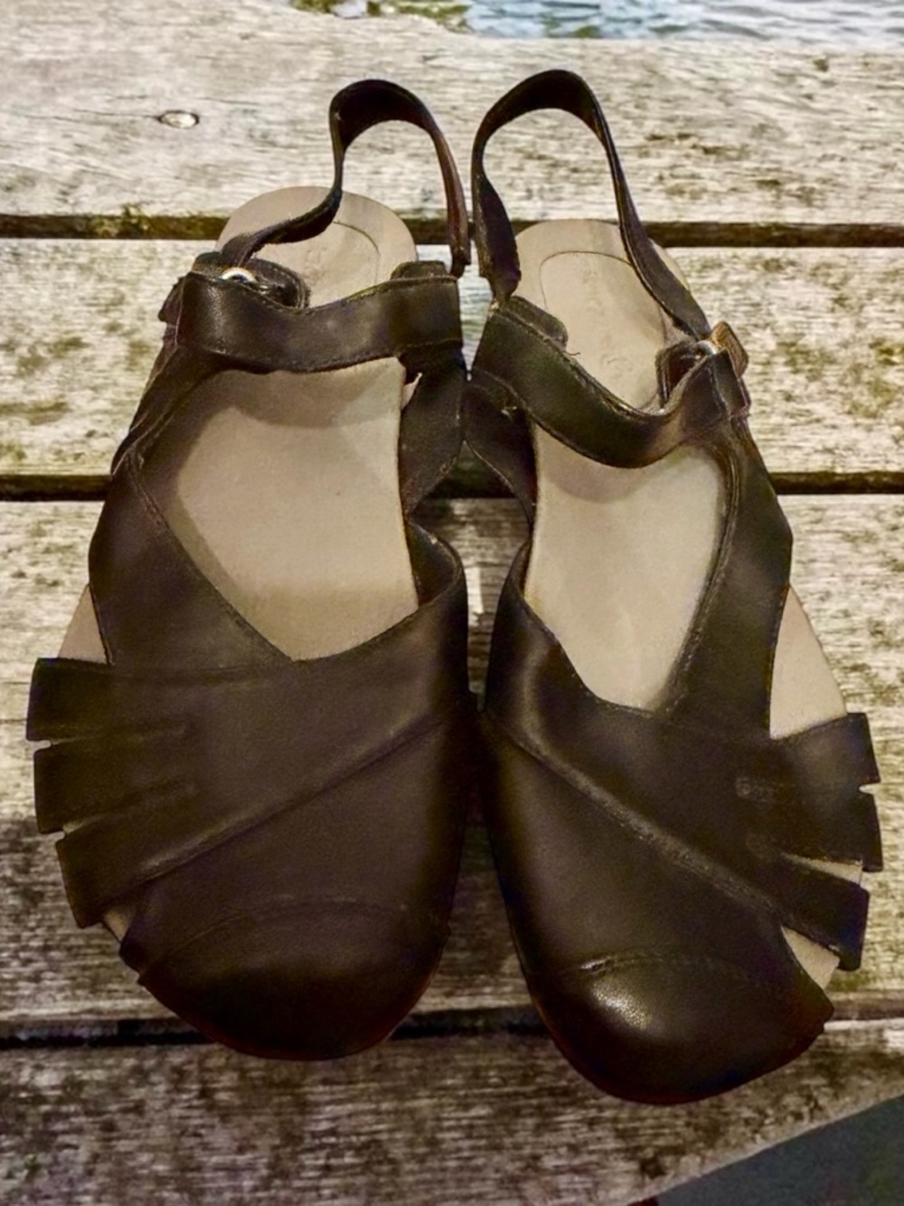 Baretraps Black Alicity Comfort Sandals Womens Size 8W Closed Toe Slingback